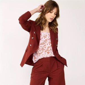 Nine West double breasted blazer size XS rust red